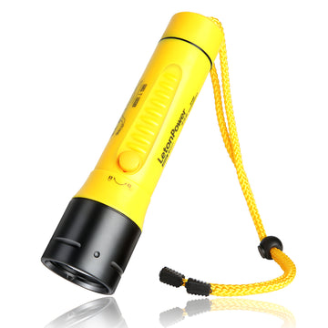 Tauchtaschenlampe, professionelles Tauchlicht, 1800 Lumen, IPX-8 wasserdichte Taschenlampe, 100 m Unterwasser-Taschenlampe, 5500 K weißes Licht, aufladbares Tauchlicht für das Gerätetauchen und die Unterwasserjagd 