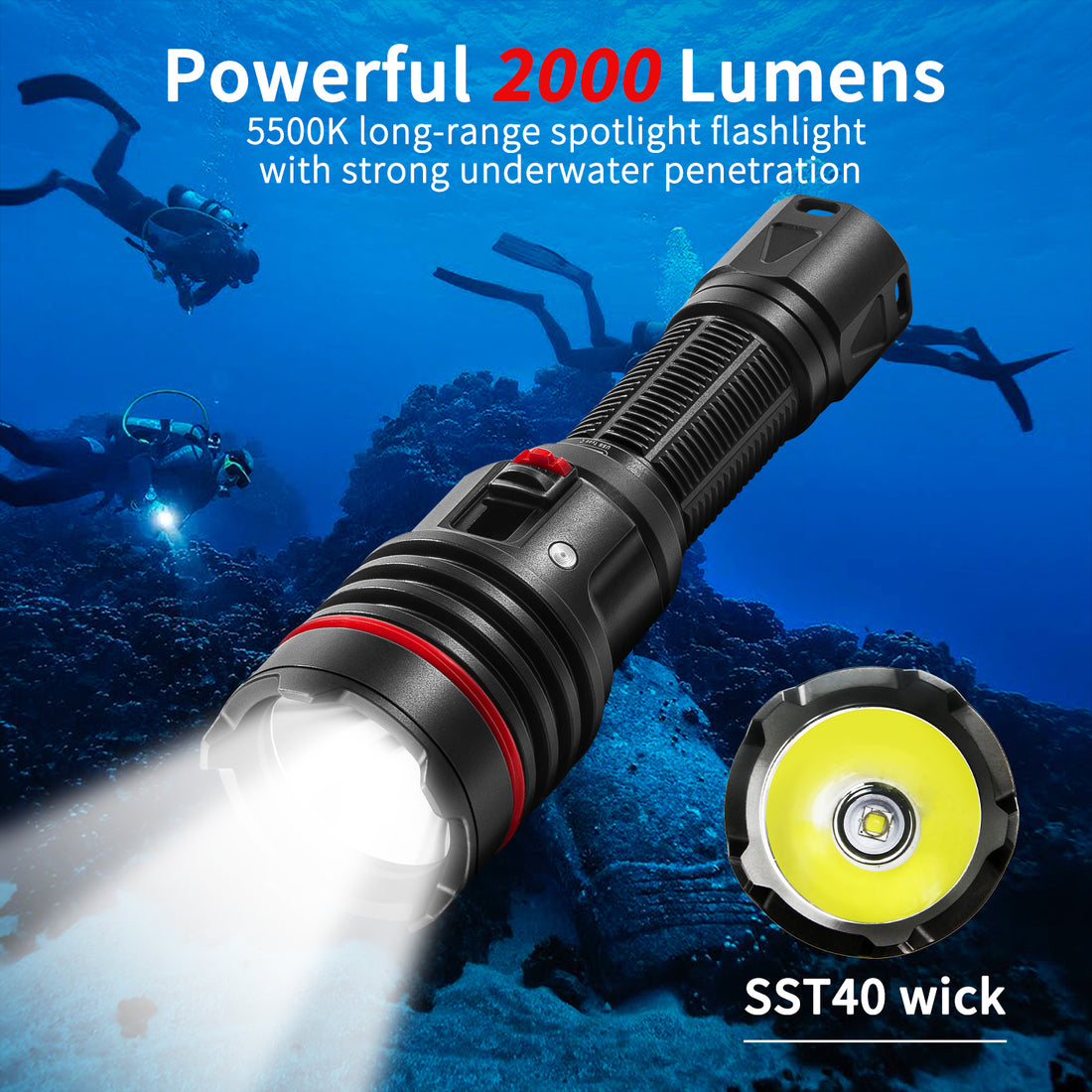 Submariner 16 Tauchtaschenlampe (2000 Lumen/Spotlight-Tauchlicht) 